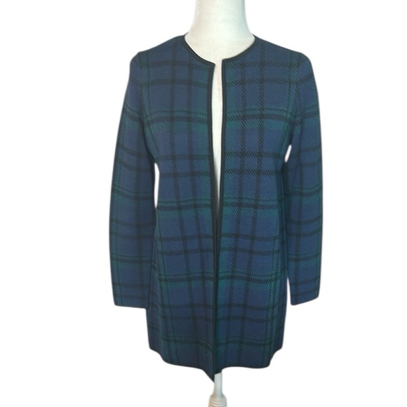 Talbots Blue and Green Tartan 100% Merino Wool Blazer - Picture 1 of 6